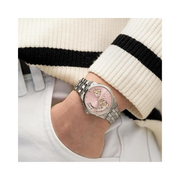 Hamilton Jazzmaster Open Heart Lady Automatic Watch – Swiss Made, 36mm Stainless Steel Case, Pink Dial, Silver Bracelet