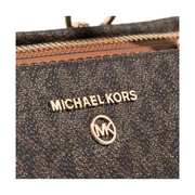 Michael Kors Marilyn Crossbody Bag – Black Signature Canvas with Gold-Tone Hardware