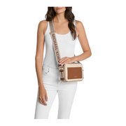 Michael Kors Maeve Large Pocket Crossbody Bag – Canvas with Gold-Tone Hardware