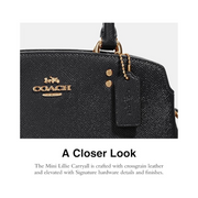 Coach Mini Lillie Unisex Carryall – Crossgrain Leather Structured Handbag with Detachable Strap