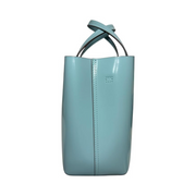 Tory Burch Blake Patent Small Tote Bag – Angel Blue, Detachable Crossbody Strap, Magnetic Closure