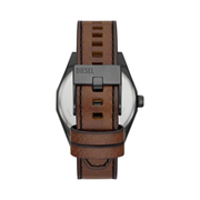 Diesel Scraper Men’s Watch – Gunmetal & Brown | Stainless Steel / Leather Band | 43mm