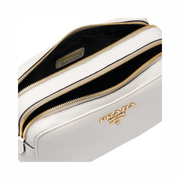 Prada White Vitello Phenix Leather Crossbody Handbag for Women – Model 1BH079