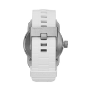 Diesel Double Down Men’s Watch – 52mm Stainless Steel Case with White Silicone Band