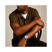 Fossil Heritage Men’s Automatic Watch – Cream Skeleton Dial, Brown Leather Strap, Sapphire Crystal, 43mm