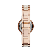 Fossil Virginia Women’s Quartz Watch – Rose Gold Stainless Steel & Horn Acetate Bracelet, Crystal Bezel, 30mm