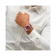 Swatch Burgundy Story Women’s Quartz Watch – Purple Stainless Steel 42mm