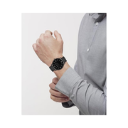 Coach Elliot Men's 41mm Quartz Watch – Black Canvas Strap with Sunray Dial and Crystal Detail