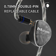 Kinboofi HZSOUND Luna in Ear Monitor Headphons for Singers, HiFi Quality Wired Earbuds No Micphone, Sport Noise Isolation Wried Headphone with Detachaable 2pin Cable for Audiophile Musician