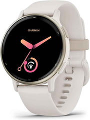 Garmin Vivoactive® 5 Fitness Smartwatch (Ivory) Bundle – 1.2” AMOLED Display, GPS, Body Battery™, Sleep Coach, Women’s Health Tracking + Screen Protector