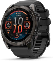 Garmin fēnix® 8 Sapphire AMOLED GPS Smartwatch – 51 mm Premium Multisport Watch with Long Battery Life, Dive-Rated, Built-in LED Flashlight – Carbon Gray DLC Titanium with Pebble Gray Band