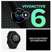 Garmin vívoactive 6 Health & Fitness GPS Smartwatch – Black Silicone Band with 2-Year Protection
