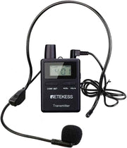 Retekess TT109 Wireless Tour Guide Transmitter,Headset Microphone,50 Channel,Church Translation System,Interpretation,Training,Court(1 Transmitter)