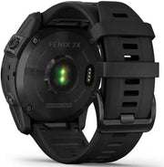 Garmin Fenix 7X Sapphire Solar Smartwatch – Carbon Gray DLC Titanium, 1.4” GPS Fitness Watch, Bundle with 2-Year Protection