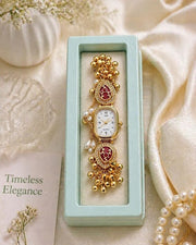 Kashmiri Bracelet Watch for Women Stylish | Blue Swan Pearl Strap Analog Watch (Copy)