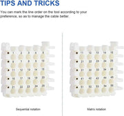 Cable Bundler Organizing Tool, Ethernet Network Cable Dresser Organizer, 5 * 5 Holes, Perfect Cable Management Tool for Cat5, Cat5e, Cat6/Cat6a, Cat7/8