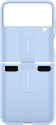 SAMSUNG Galaxy Z Flip4 Silicone Cover with Ring, Protective Phone Case with Finger Loop, Matte Finish, Bold Style, Handheld Design, US Version, Arctic Blue