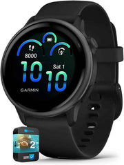 Garmin vívoactive 6 Health & Fitness GPS Smartwatch – Black Silicone Band with 2-Year Protection