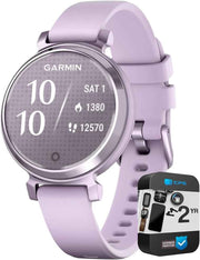 Garmin Lily 2 Smartwatch – Metallic Lilac with Lilac Silicone Band | Stylish Women’s Smartwatch | Bundle with 2-Year CPS Enhanced Protection Plan