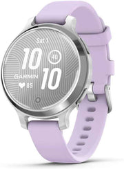 Garmin Lily® 2 Active Smartwatch – Small & Stylish, Built-in GPS, Hidden Display, Silver with Purple Jasmine Silicone Band, Up to 9-Day Battery