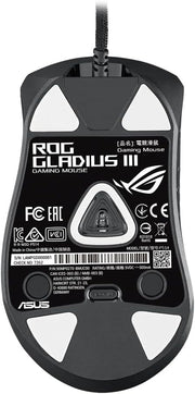 ASUS ROG Gladius III Wired Gaming Mouse, 19K Optical Sensor, 19,000 DPI, 6 Programmable Buttons, RGB Lighting, ROG Switch Socket Design, Swappable Switches, Ergonomic, Black