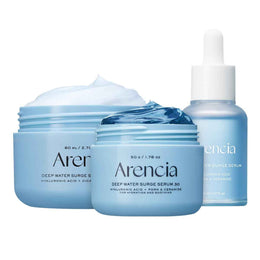 ARENCIA Deep Water Surge Trio – Overnight Serum, Hydrating Serum & Soothing Cream for Intense Hydration and Barrier Repair