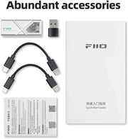 FiiO/JadeAudio KA13 Portable DAC Dongle, USB-C Adapter, 3.5mm and 4.4mm Outputs Compatible with Android/iOS System/PC/Music Players, PCM 384kHz/32bit | DSD256 550mW high Power (Black)