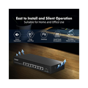 MokerLink 8-Port 2.5G PoE Switch with 10G SFP | 120W PoE | Fanless Unmanaged Metal Switch | IEEE 802.3af/at | High-Speed 2.5GbE Network Switch