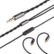 Linsoul Tripowin Zombur in Ear Monitor Cable, 4N High Purity OFC Oxygen Free Cable HiFi Wired IEM Cable, Cotton Yarn Outer Layer, 3.5mm Audio Jack for Musician Audiophile(with Mic, MMCX)