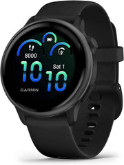 Garmin Vivoactive® 6 Fitness GPS Smartwatch – Slate with Black Silicone Band, 42mm AMOLED, 11-Day Battery, 80+ Sports Modes, Music & Payments (Bundle)