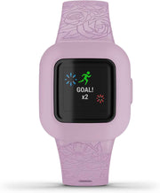 Garmin vívofit jr. 3 Kids Fitness Tracker – Swim-Friendly, 1-Year Battery, Interactive App, Lilac Floral