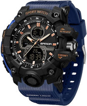 FANMIS Men's Solar Powered Casual Quartz Wrist Watch Analog Digital Multifunctional Black Sports Watch