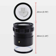 Jewelers Loupe 10X Magnification Magnifier with 8 LED Lights and 4 Glass Scale Lens, Jewelry Loupe Magnifier 0.98''(5mm) Field of View Illuminated Jewelers Loop for Gems, Coins, Stamps, Watches