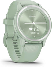Garmin vivomove Sport Hybrid Smartwatch – Cool Mint/Silver, Health & Wellness Tracker, Touchscreen, Bluetooth, GPS