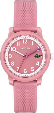 Lacoste L.12.12 Kids' Quartz Watch – 33mm TR90 Case, Fun & Colorful Silicone Strap, Water Resistant 50M – Children’s Fashion Timepiece