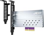 JEYI PCIe 5.0 4X to M.2 NVMe Adapter Card - Aluminum Heatsink for Gen5 SSDs, 128Gbps PCIe 5.0 X4/ X8/ X16 Slot