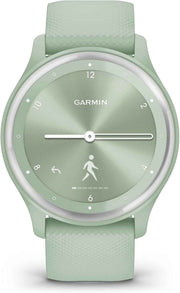 Garmin vivomove Sport Hybrid Smartwatch – Cool Mint/Silver, Health & Wellness Tracker, Touchscreen, Bluetooth, GPS