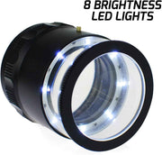 Jewelers Loupe 10X Magnification Magnifier with 8 LED Lights and 4 Glass Scale Lens, Jewelry Loupe Magnifier 0.98''(5mm) Field of View Illuminated Jewelers Loop for Gems, Coins, Stamps, Watches