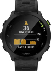 Garmin Forerunner 55 GPS Running Smartwatch – Black, Power Bundle with Built-in GPS