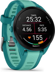 Garmin Forerunner 165 Music GPS Smartwatch (Turquoise + Aqua) | AMOLED Display, 25+ Sport Apps, Training & Recovery Insights, Up to 11-Day Battery | Bundle with 2YR CPS Enhanced Protection Pack