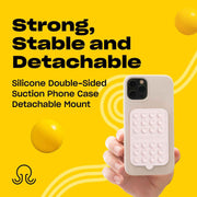 OCTOBUDDY Double - Silicone Double-Sided Suction Phone Case Detachable Mount - Hands-Free, Strong Grip Holder for Selfies & Videos - iPhone & Android Compatible - 2.5″ x 3.75″, Chalk Pink