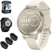 Garmin Lily 2 Active Smartwatch – Lunar Gold with Bone Silicone Band, Built-in GPS, Fitness & Health Tracking, 9-Day Battery Life, Smartwatch Bundle