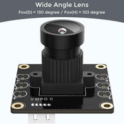 1080P USB2.0 UVC Camera, 130° Wide Angle Camera, Plug & Play for PC, Raspberry Pi, Jetson Nano and SBCs. Support Windows, Linux, Android and Mac OS.