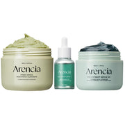 ARENCIA Glass Skin Starter Trio – Rice Cleanser + Hyssop Overnight Mask + Anti-Wrinkle Serum for Radiant, Spotless Skin