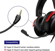 Upgraded Mic Replacement fits for HyperX Cloud III Wired/Wireless Gaming Headphone, Detachable Noise Cancellation Backup Microphone for Crystal Gaming Voice Chat
