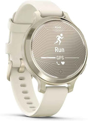 Garmin Lily 2 Active Smartwatch – Lunar Gold with Bone Silicone Band, Built-in GPS, Fitness & Health Tracking, 9-Day Battery Life, Smartwatch Bundle