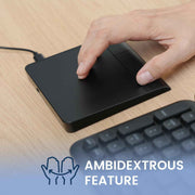 Perixx PERIPAD-506 Wired Slim USB Touchpad - Wired Detachable Touchpad for Desktop and Laptop User - Large Size 5.31x4.57x0.55 inches - Black