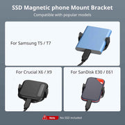SMALLRIG SSD Magnetic Phone Mount Bracket SSD Holder with Magsafe, 45-70mm（1.77''-2.76'' Wide Clamping, 1/4