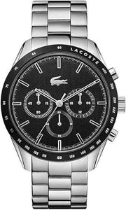Lacoste Boston Men’s Chronograph Watch – 42mm Stainless Steel, Tachymeter Bezel, Water Resistant 5ATM, Quartz Movement
