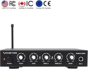 Sound Town Wireless Microphone Karaoke Mixer System with HD Audio Return Channel, Optical (Toslink), AUX, Supports Smart TV, Media Box, PC, Bluetooth, Soundbar, Receiver (SWM16-MAX)